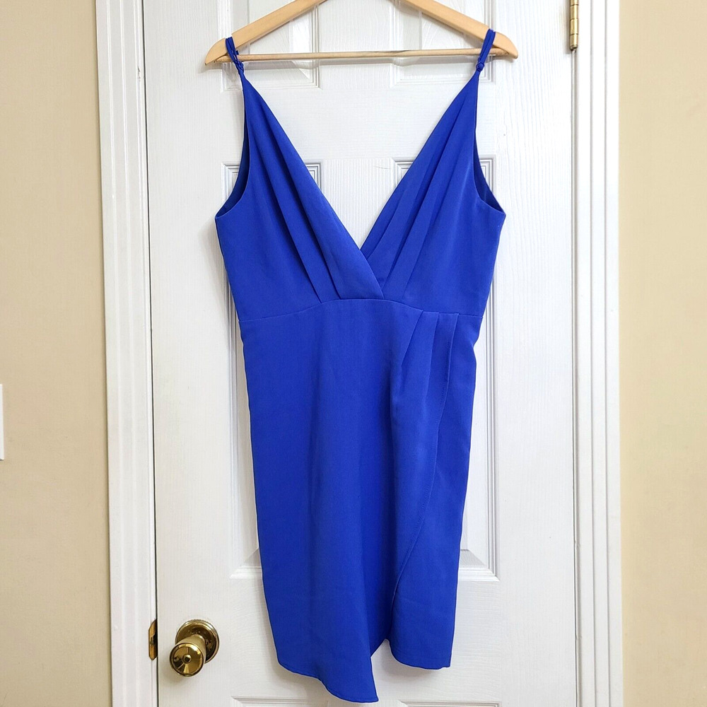 NWT Sugar Lips Mini Dress Party Pleated Bust Lined Faux Wrap Sleeveless Size Med
